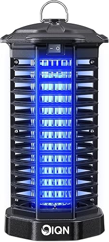 Exterminador de insectos para exteriores, exterminador eléctrico de mosquitos con luz de 15 W y rejilla de 4200 V e interruptor de encendidoapagado,