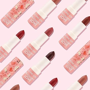 Eshioh Love Lipstick Makeup, Lip Stain for Women Girls, Vivid Colors Long Lasting Lipsticks, Lipstick Waterproof, Lipgloss for Girls, Lipsticks Misty Mud Texture #red