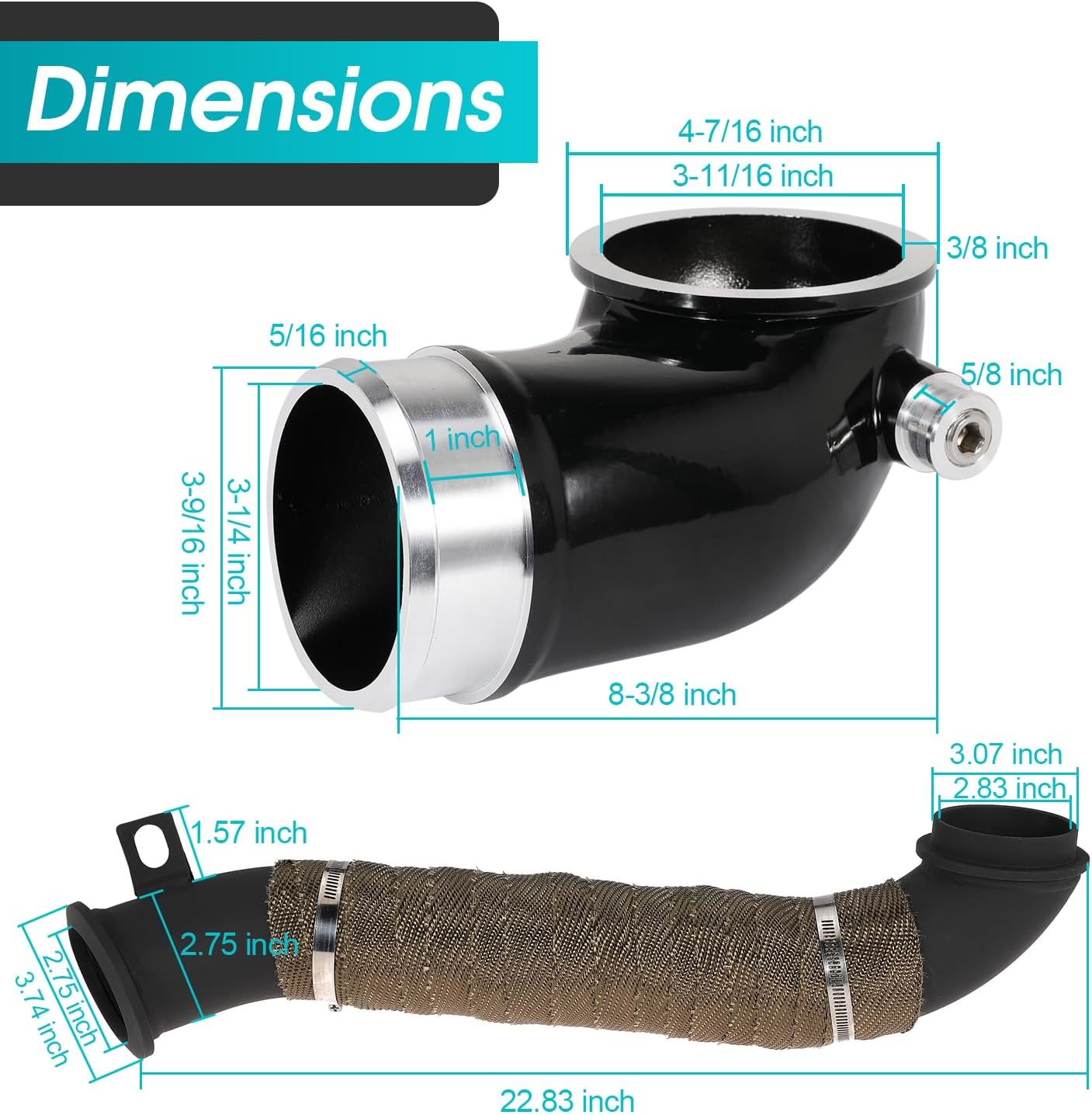 6.6 Turbo Mouthpiece, LLY Engine Turbo Mouthpiece Fits for Duramax 6.6L LLY 2004.5-2010, Inlet Manifold Intake Elbow for Chevrolet for GMC Sierra Trucks with 117000500 Pipe