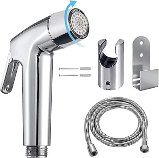 Handheld Bidet Sprayer Toilet Bathroom with Wall Bracket Hose Set, Closestool, Squatting Pan, Water Flower, Floor Cleaning Cloth Diaper for Bathroom Hygiene 3 Set (Note: linker not Included)