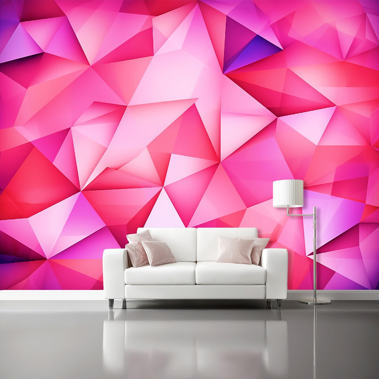 Generico Carta Da Parati Temi Semplice - 300 x 210 cm 3D Effetto Carta Da Parati Non Tessuto Decorazioni Per Soggiorno Camera Da Letto, Cristallo Geometria Triangolo Motivo Murales