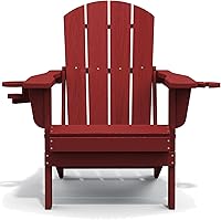 Vista 11 de SERWALL Silla Adirondack con portavasos – Juego de 2 sillas Adirondack compuestas para exteriores de polietileno de alta densidad para todo