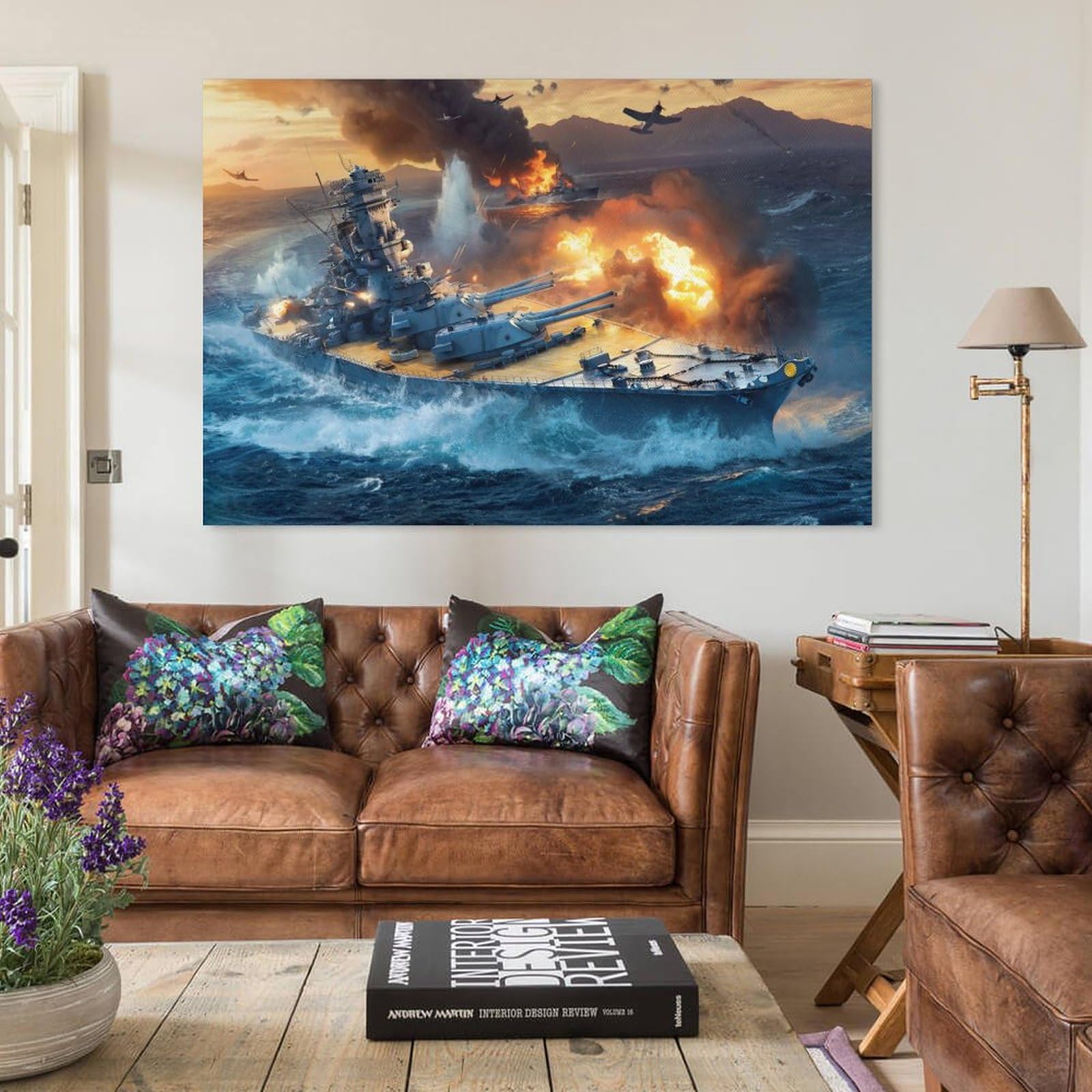 Amazon.co.jp: 大和戦艦ウォールアートキャンバス絵画ポスター アート
