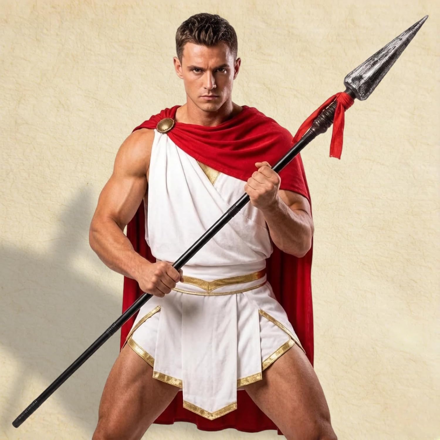2 Pcs Spartan Spears Toy – 70.8” Halloween Props, Gladiator Spear Weapons, Roman Warrior Costume Accessories Black