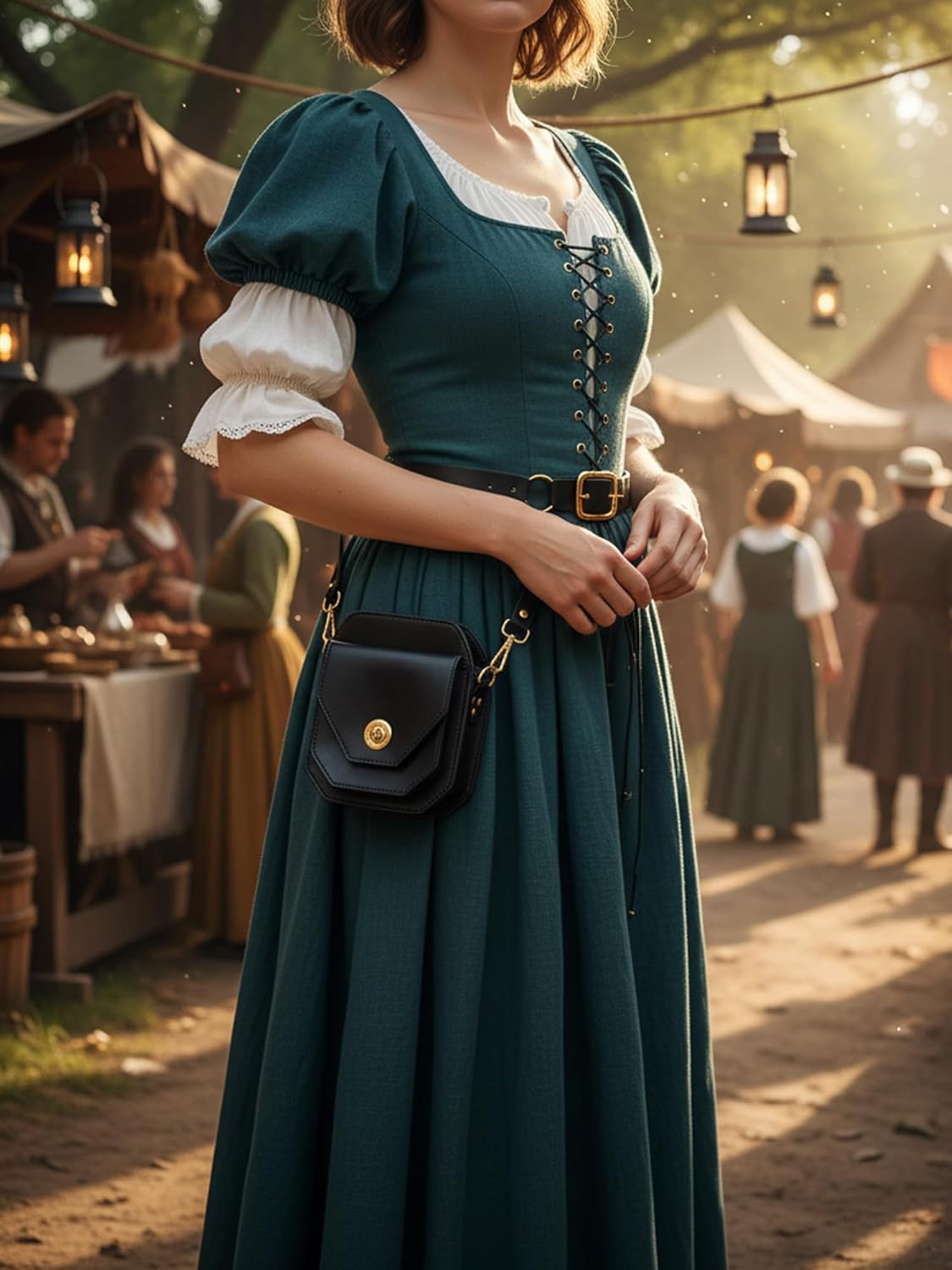 Scarlet Darkness Renaissance Accessories, PU Leather Belt Pouch Waist Bag, Medieval Knight Bags for Halloween Cosplay Costume - Image 4