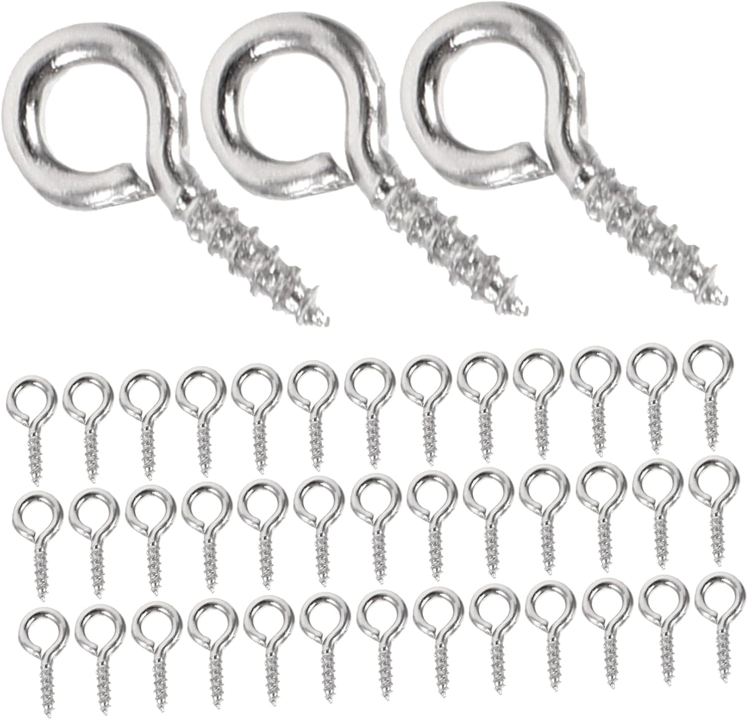 jojofuny 600pcs Silver Iron Screw Eye Pins 10mm for Jewelry Making, Easy to Install and Versatile Application, for Necklace Assembly and Bulk Crafting with Charms and Pendants