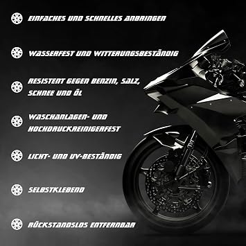 Finest Folia Neon Yellow Gloss Rim Sticker Set for 15-19 Inch Motorcycle & Car Rims (MR017)