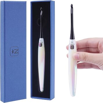 Hobekoee Acrylic Crochet Hooks,5 mm Ergonomic Crochet Hooks | Metal Non-Slip Hook Tips with Acrylic Handles, Streamline Crochet Hooks for Arthritic Hands,Gift for Beginner & Crocheter