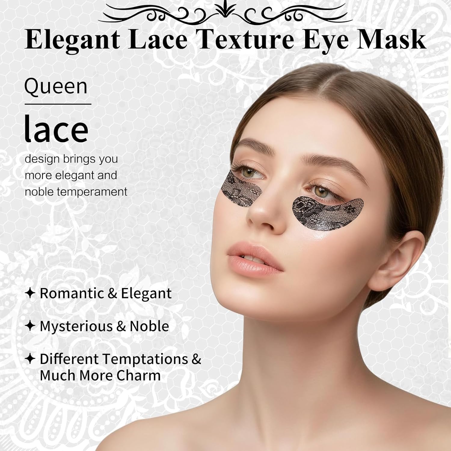 Under Eye Patches,Lace Eye Mask for Puffy Eyes and Dark Circles,Collagen Skin Care Products,Hydrating,Smoothing,Anti-Aging Eye Patch for Under Eye Bags（24 Pairs） - Image 4