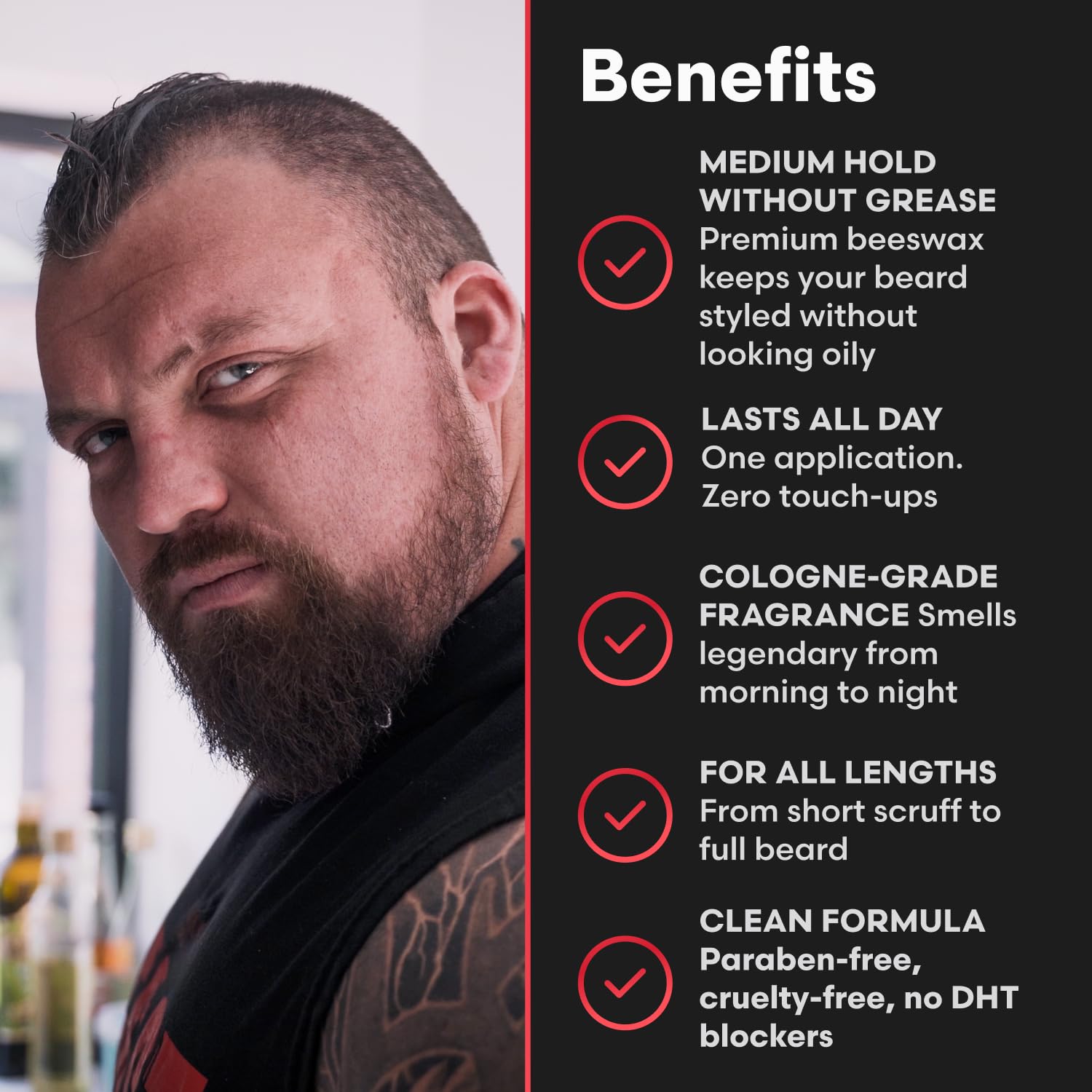 The Beard Struggle Eddie Hall Beast Line Beard Balm – Ragnarok Rising Warrior’s Edition – Tame, Style & Condition Beard – Medium Hold, Non-Greasy, Natural Ingredients - 50g / 1.76 US. oz. - Image 3