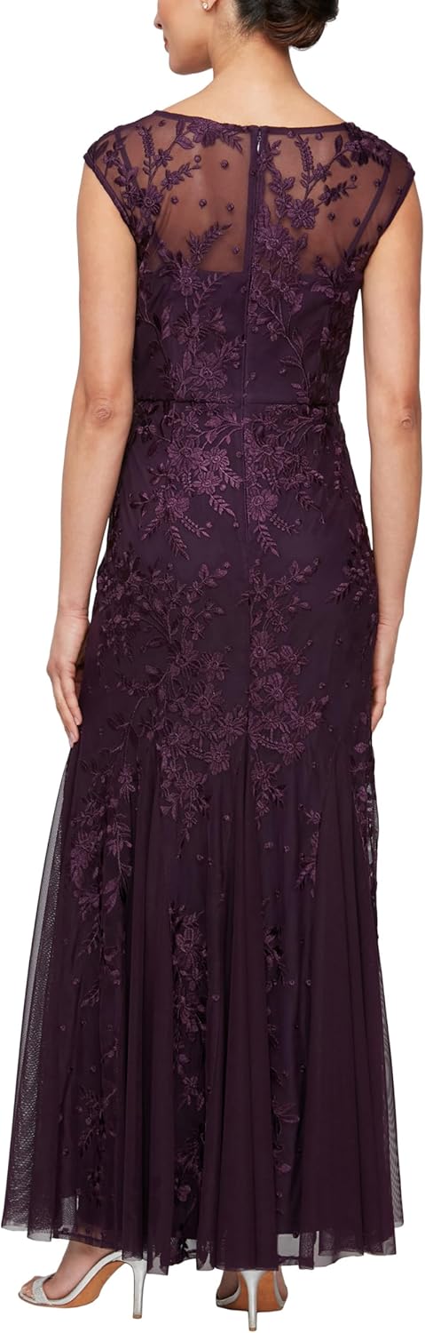 Alex Evenings Womens Long Length Fit and Flare Mother of The Bride Dress with Godet Detail (Petite and Regular Sizes) - Image 2