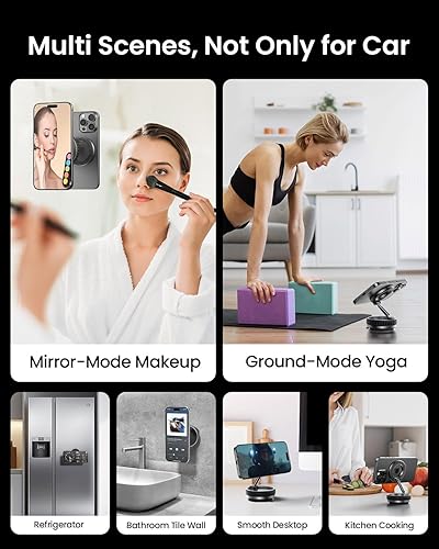 Miniatura 6 de Soporte de teléfono con ventosa al vacío mejorado 2026 para Magsafe 109 + libras de succión más fuerte, soporte magnético de vacío plegable