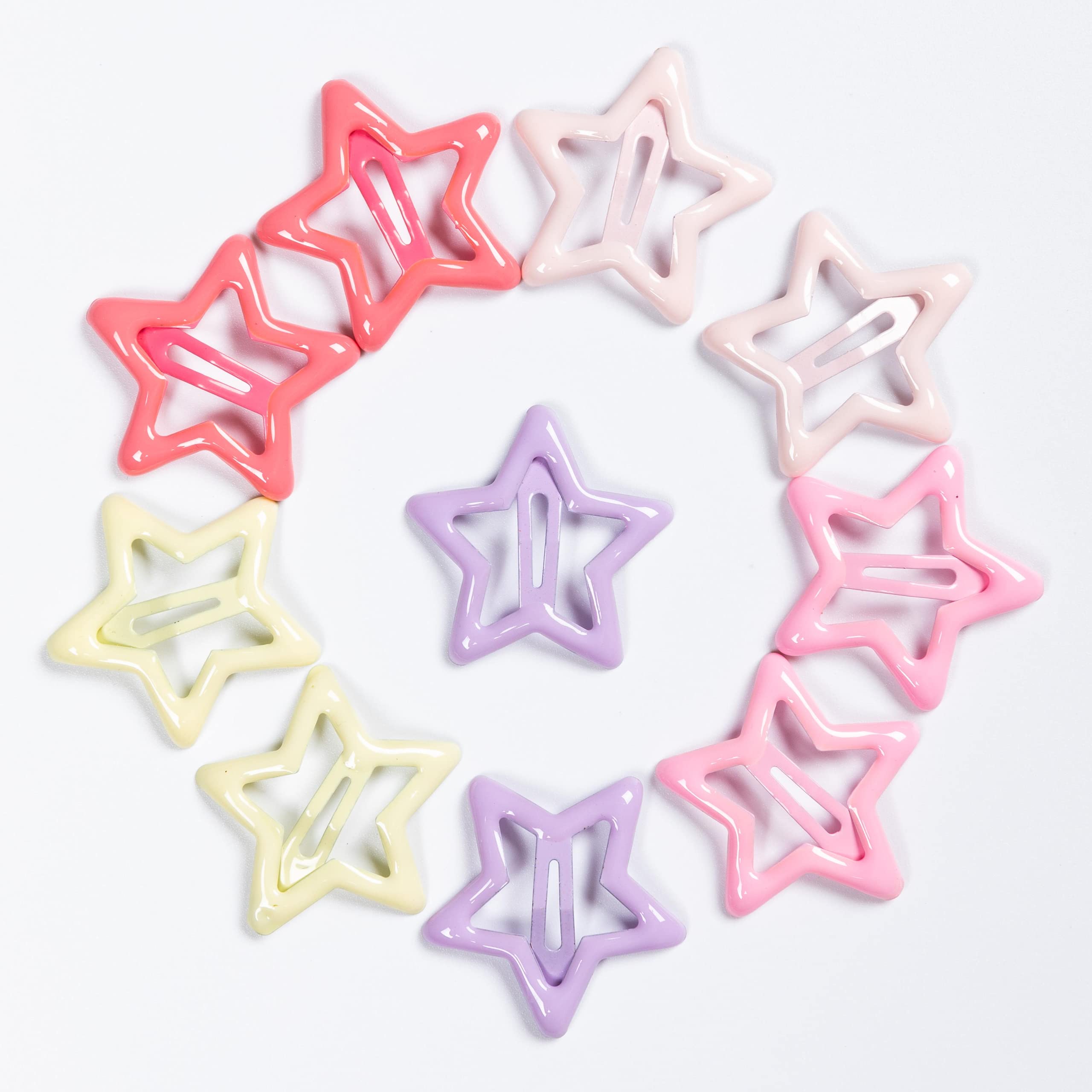 Pinzas para el cabello de estrellas para niñas, 50 unidades, antideslizantes, de metal, a la moda, pasadores para niños, adolescentes y mujeres 7