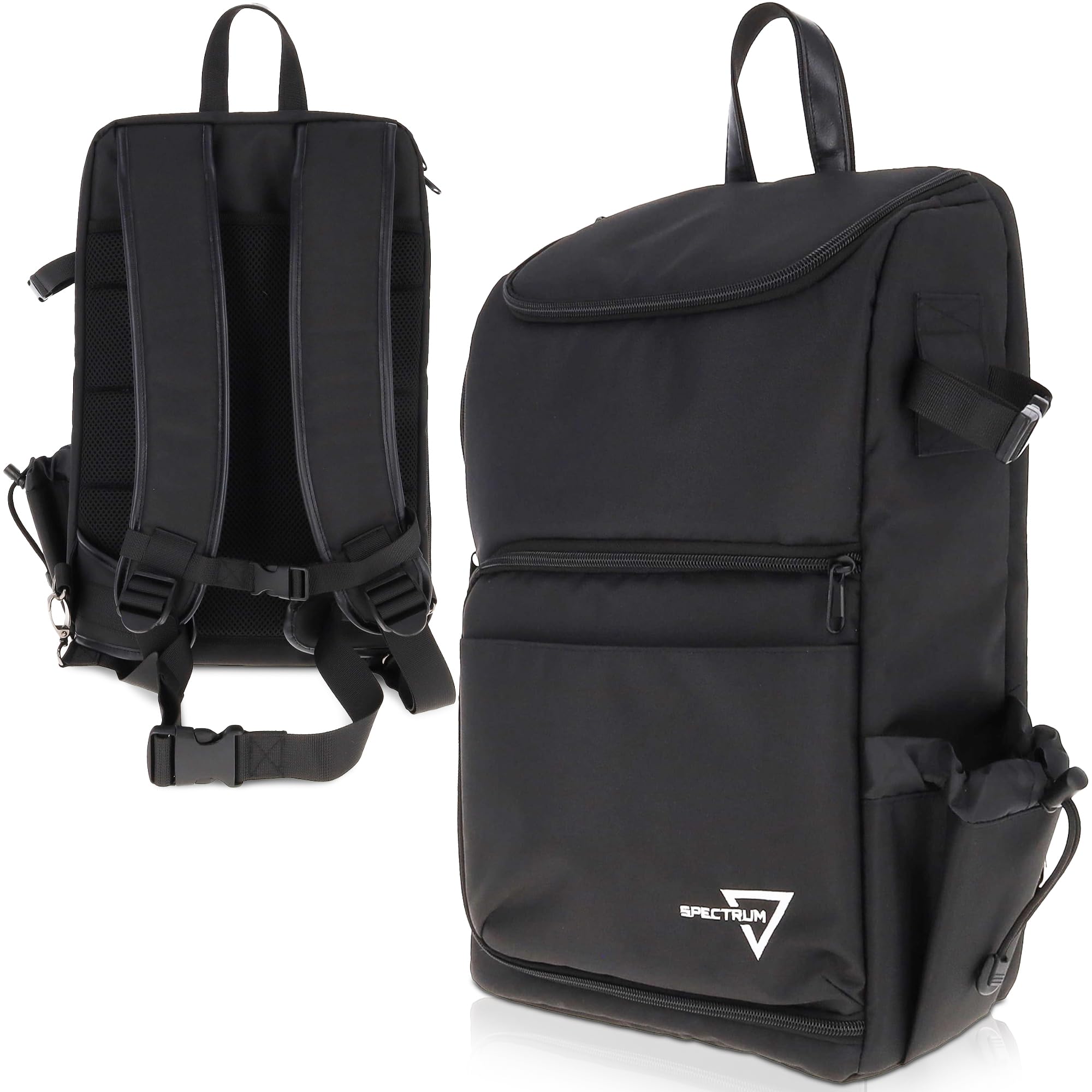 BCW Spectrum TCG Backpack, Holds 7-9 Prism Deck Cases, Playmat Strap, Black
