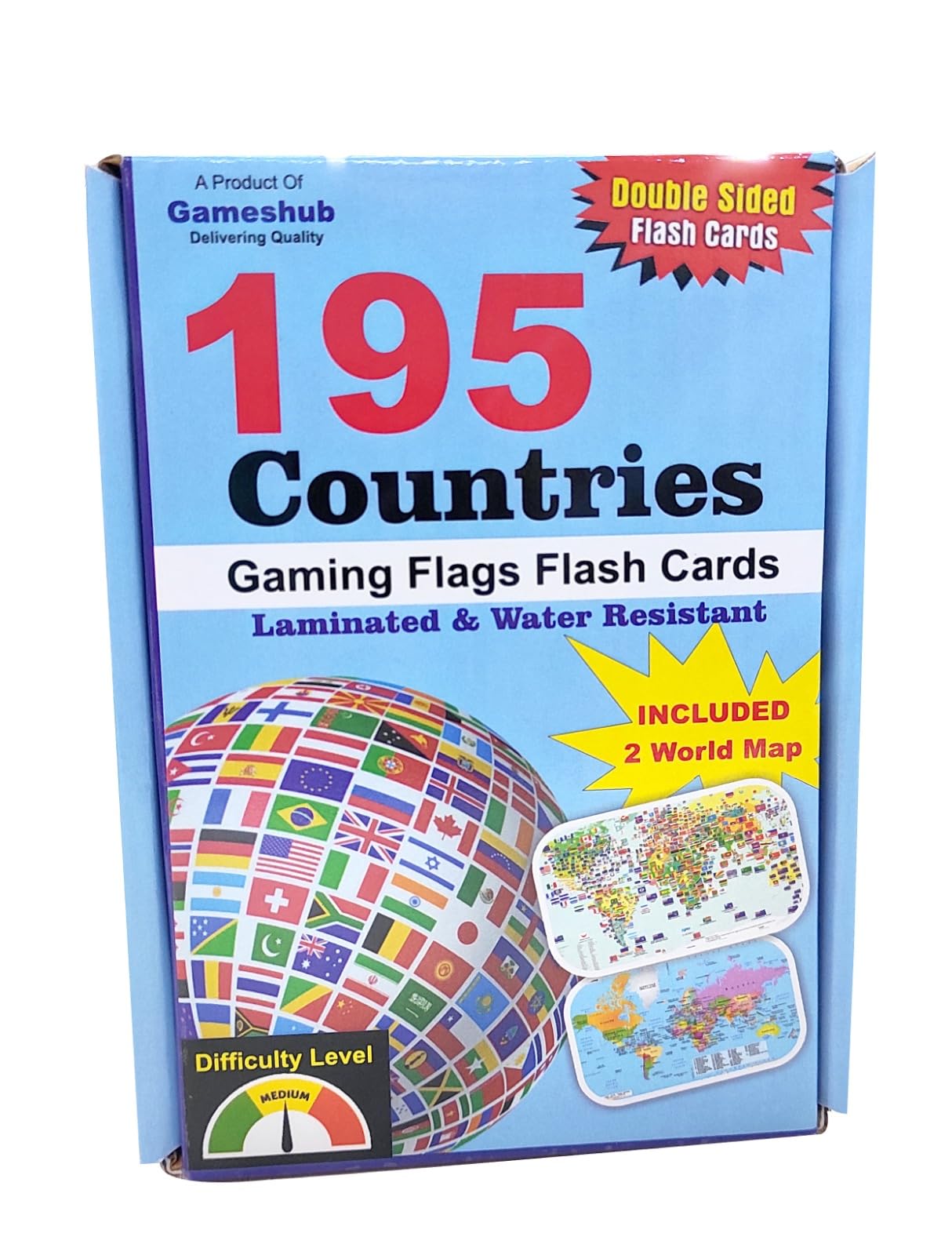 GAMESHUB 195 Countries Flags Flash Cards for Kids - 4 in 1 Gaming Flash Card - Game Cards 3 inch x 4 inch Size - Laminated Paper Cards of The Flags of The World || Flash Cards Game for Kids (B09H4XB24T) Amazon Price History, Amazon Price Tracker