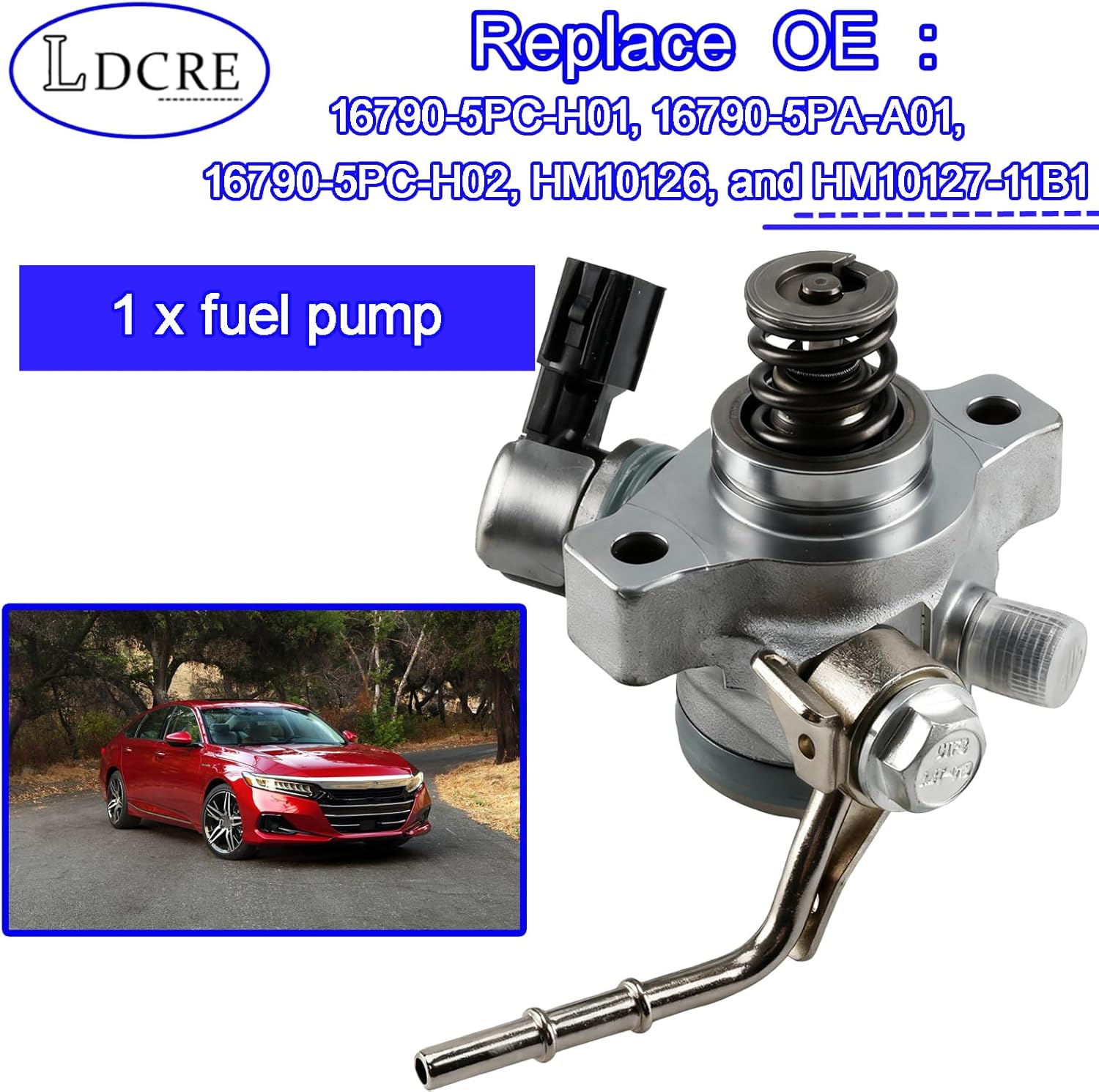 16790-5PC-H02 Fuel Pump Replaces16790-5PC-H01 16790-5PC-H02, HM10126 16790-5PA-A01 HM10127-11B1 Compatible with Honda CR-V 1.5L L4 2017-2022, Accord 1.5L 2018-2021, Civic 1.5L 2017-2020