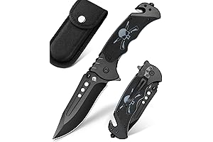 KBAR Tactical Knives: GRIZZLY Pocket Knife, 3.8" AUS-8 Steel Blade, 3-in-1 Tactical...