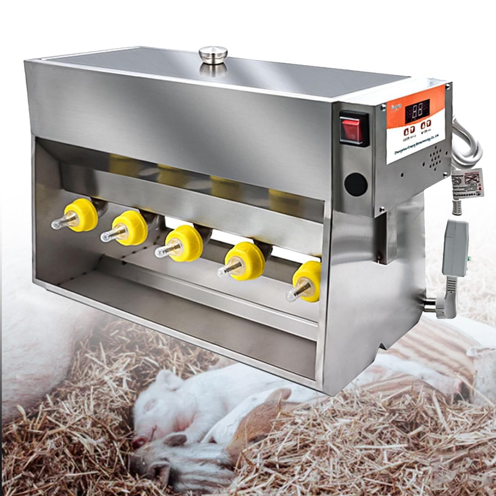 Botella de alimentación automática para lechones, alimentador de pezones de silicona de temperatura constante, pezones 10/14 para granja
