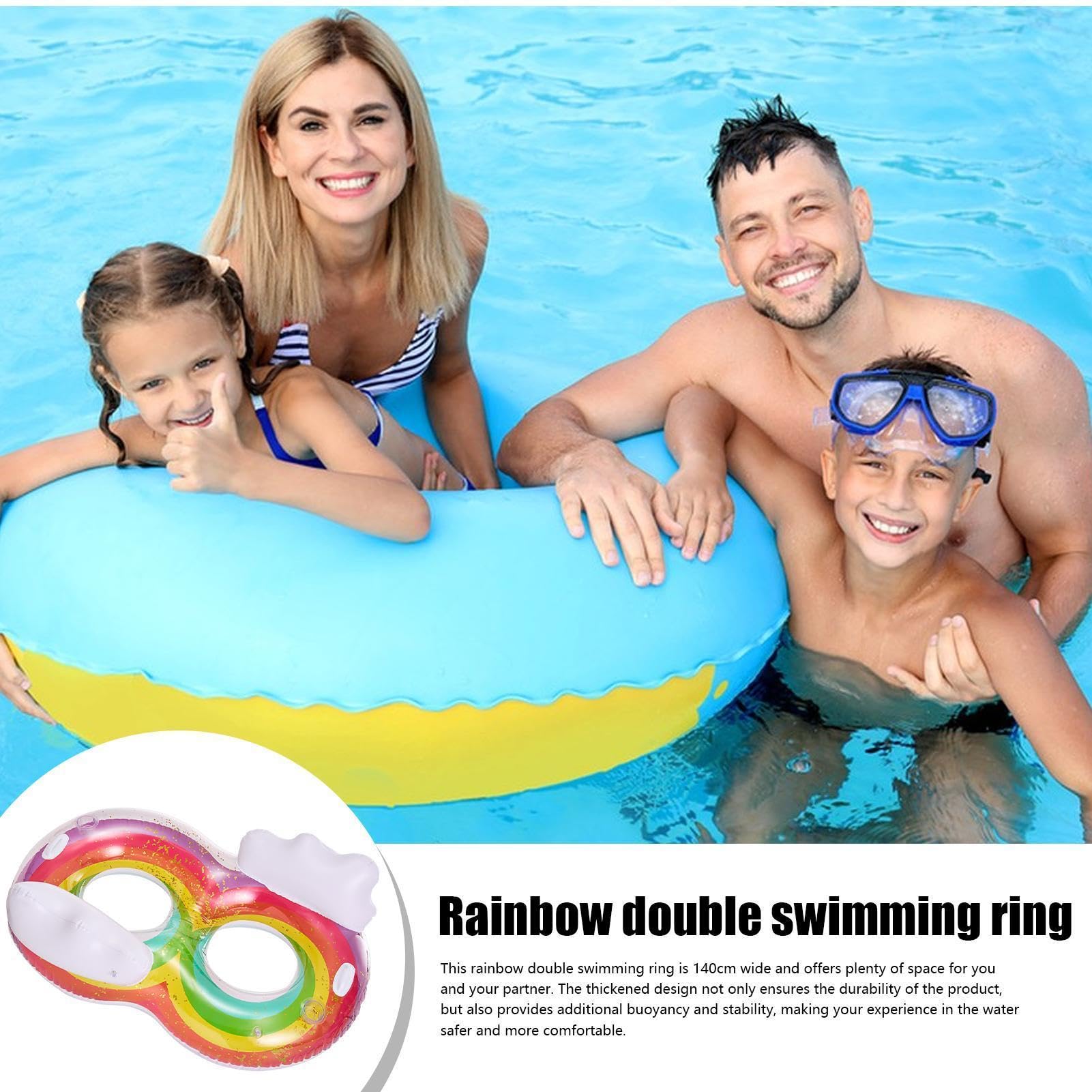 Anello Swimming per adulti - Inflatable Rainbow Swimming Ring | Figura