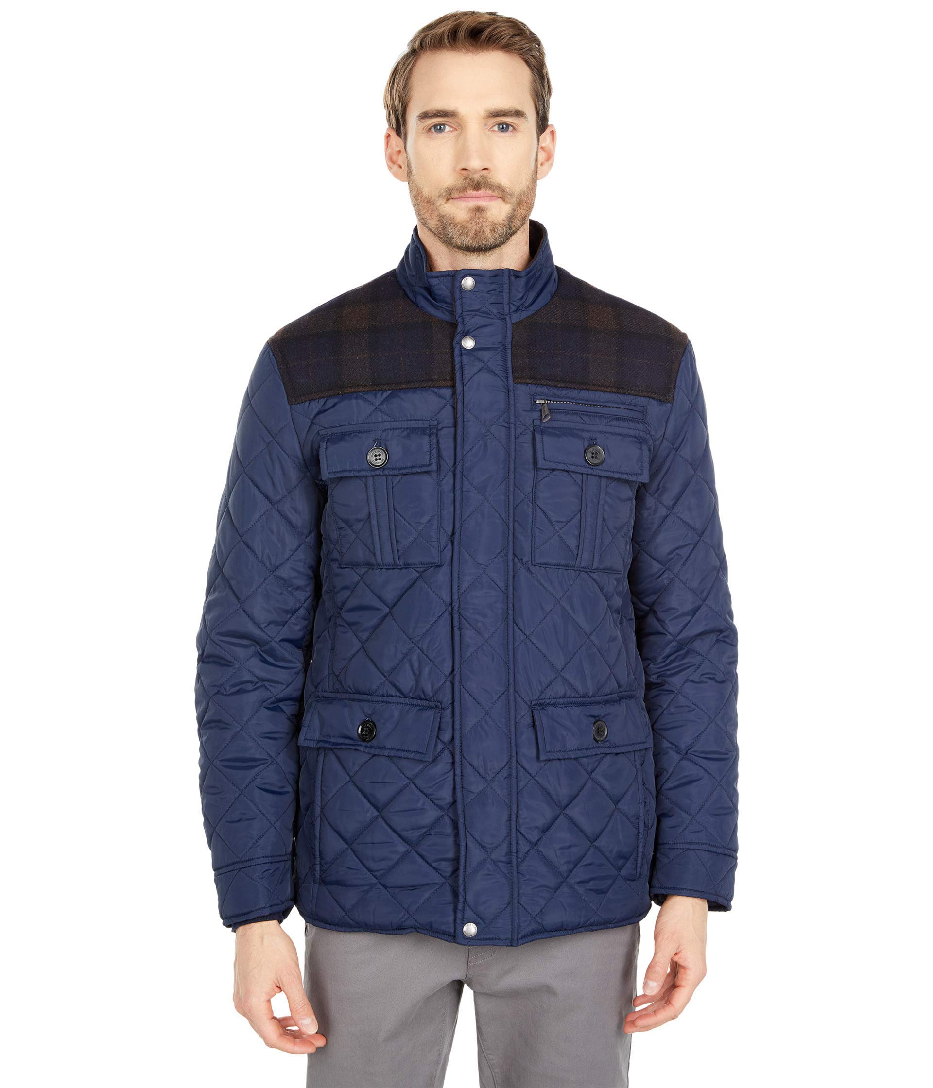 Cole Haan mens Quilted Essential Jacket, Navy, S