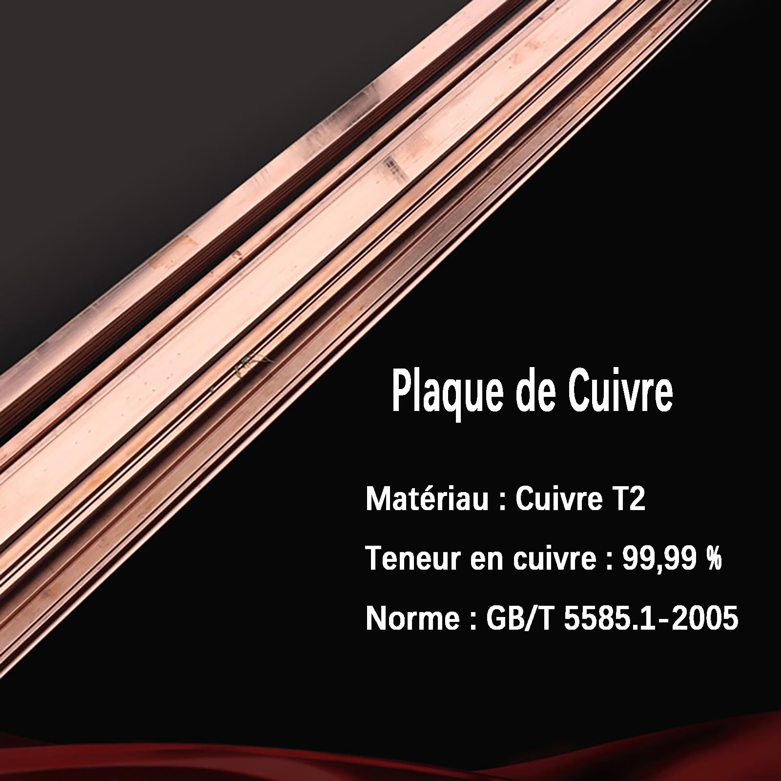 2 placas de cobre planas, 4 mm x 20 mm x 300 mm (cobre T2 puro 99,9%) para tierra eléctrica, trabajo de metal y bricolaje
