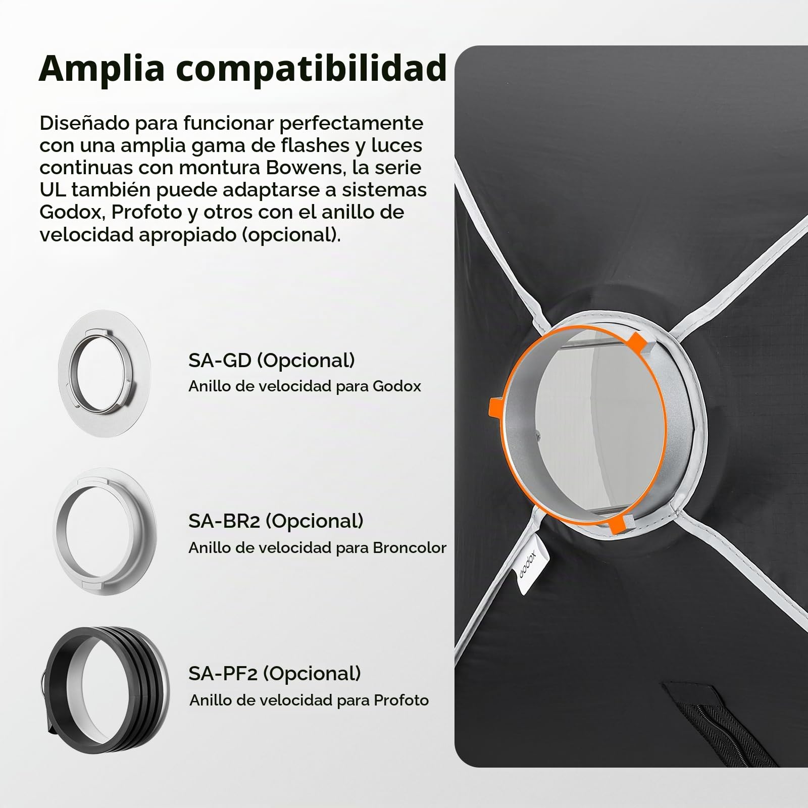 Godox UL-Box 60x60 cm / 24x24 Pulgadas Softbox Cuadrada, Montura Bowens