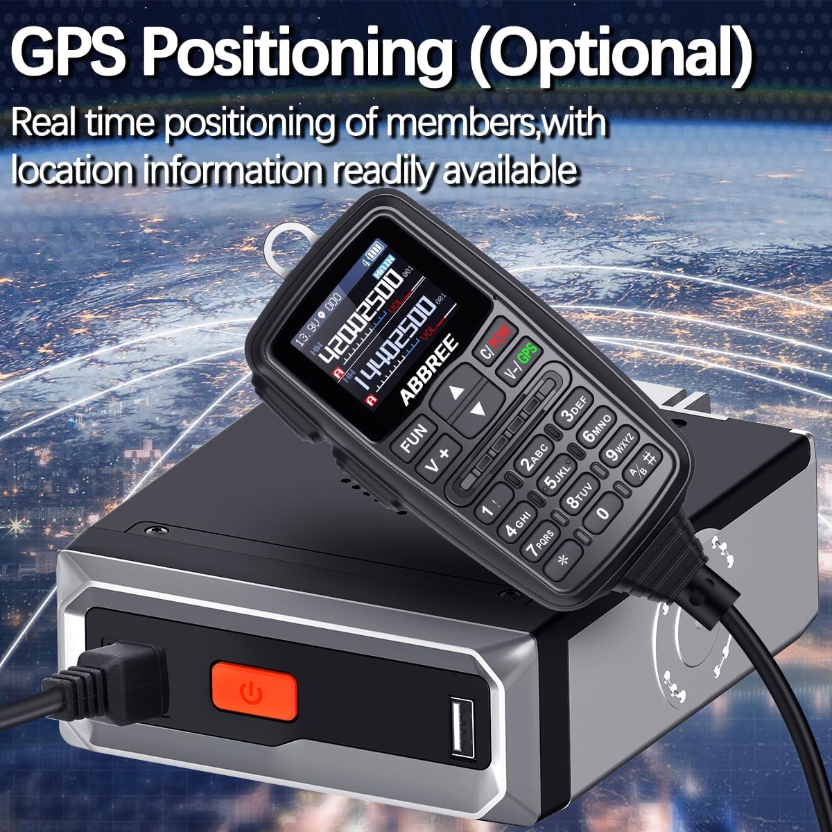 ABBREE Mobile Ham Radio 30W GPS Dual Band 136-174MHZ/400-480MHZ NOAA VHF/UHF Long Range Base Station Two Way Radio with Speaker Mic,Air Band,Dual PTT,DTMF,500Channels for Car Vehicle Radios