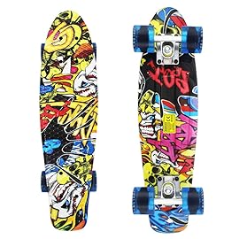 Skateboard Toddler 22 inch Complete Mini Cruiser Boys Skateboards for Kids Girl Youth Beginner Children Teenagers Adults Dog(Joker)