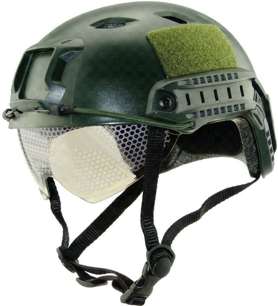 iMeshbean Airsoft Swat Helmet Combat Fast Helmet with Protective Goggles (Black) : Sports & Outdoors