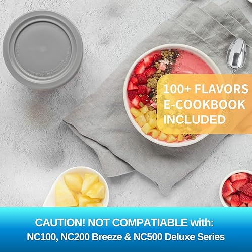 Miniatura 6 de Recipientes para helados, paquete de 4 unidades, tazas adicionales de repuesto para pintas y tapas de creami ninja, compatibles con máquinas de