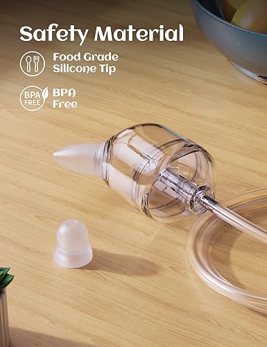Miniatura 6 de Aspirador nasal para bebé, grado hospitalario, succión eléctrica para la nariz del bebé con succión ajustable de 9 niveles, recargable con luz