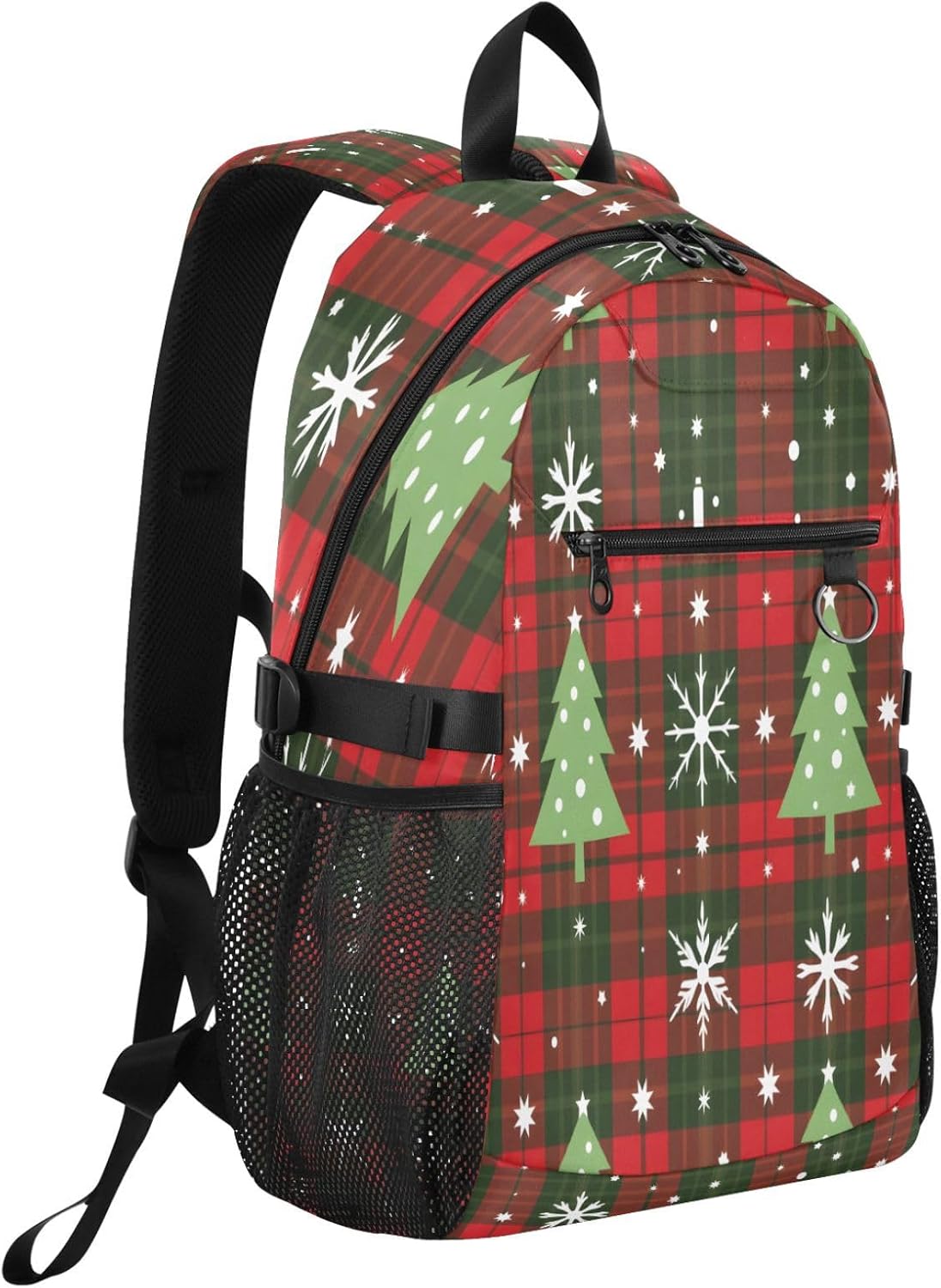 ALAZA Christmas Check Pattern Backpack Travel Laptop Backpack Purse for Women Men Teens Girls School Bag College Bookbag Water Resistant Casual Daypack image 2