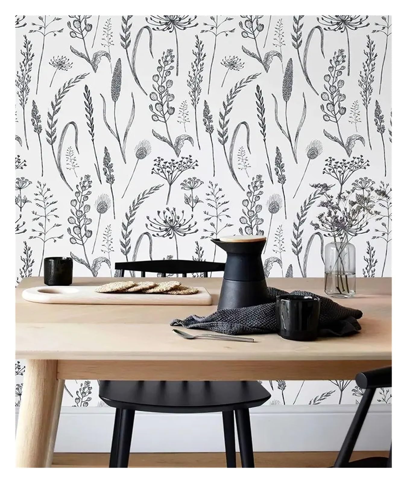 Papier peint imperméable et amovible à motif floral