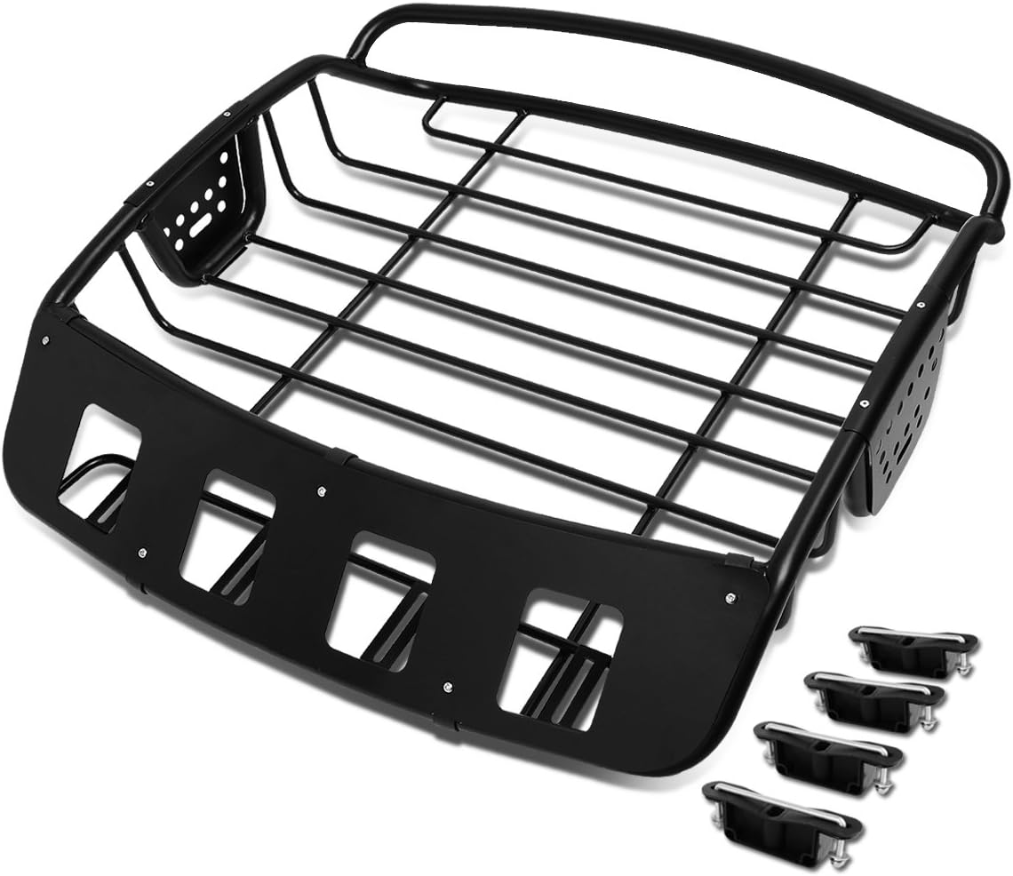 DNA MOTORING PT-ZTL-8059 Universal Adjustable Roof Cargo Basket Luggage Carrier,Black : Automotive