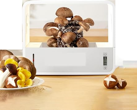 Smart Mushroom Monotub Grow Kit with LED Light, Auto Humidifier, Exhaust Fan, Temp Display & Fresh Air System for Indoor Mushroom Farming & Cultivation