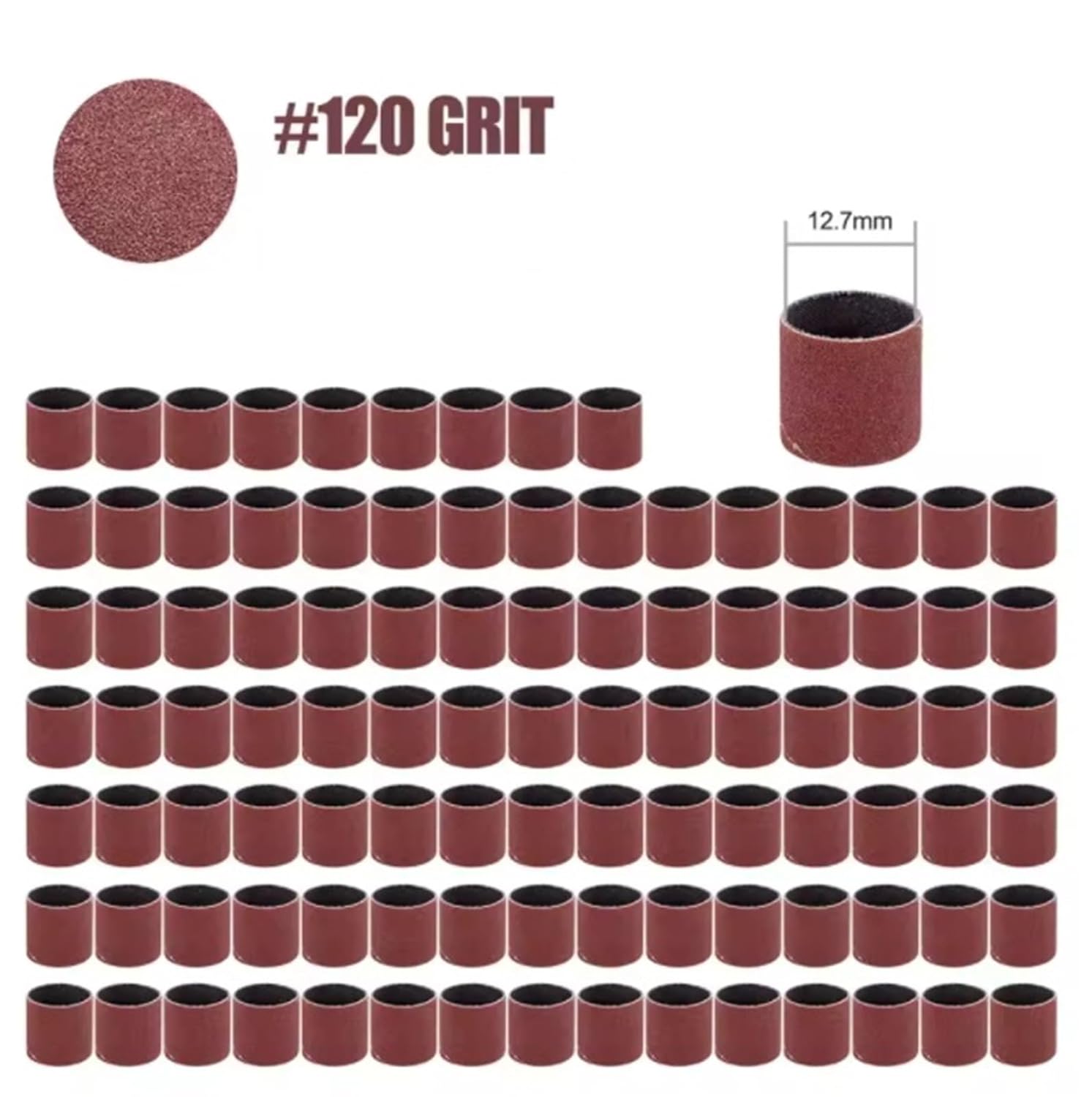Sanding Drum with Shank Mandrels for Nail Drill Bits Rotary Tools Accessories(200pcs 120Grit)
