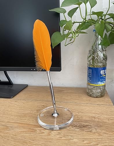 Miniatura 8 de Bolígrafo de plumas naturales para niños, escritura escolar, firmas, pluma retro para escribir en la boda