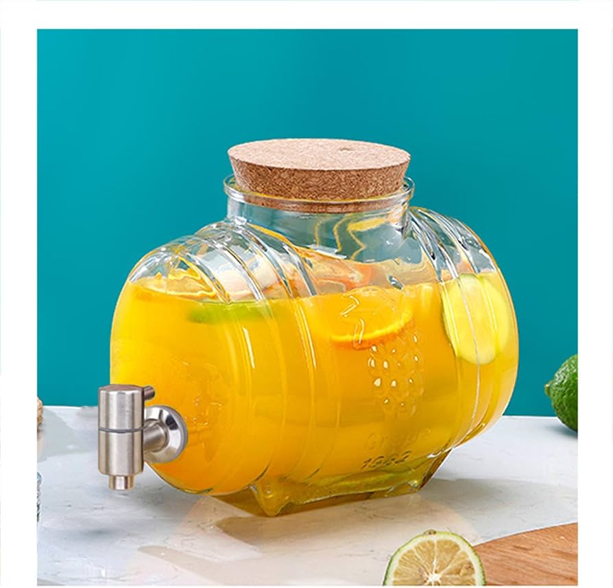 スタンド付きガラス製ドリンクジャグ/蛇口/ドリンクサーバー 送料無料 ガラス製 ジャグ ドリンクサーバー 蛇口付き 透明 3L