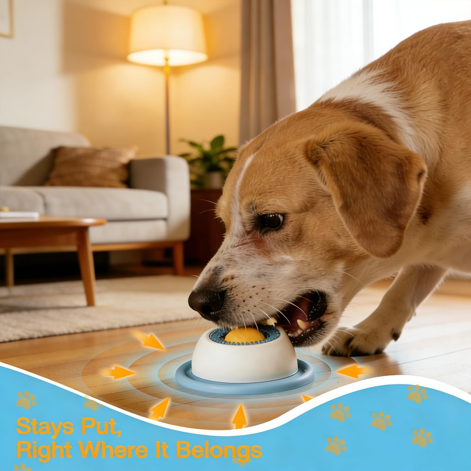 Ciotola per Leccare per Cani, Lick Bowl con Sfera Rotante, Base a Ventosa Antiscivolo, per Cibo Umido Liquido e Snack, Riduttore di Ansia e Noia per Cani e Gatti (blu)