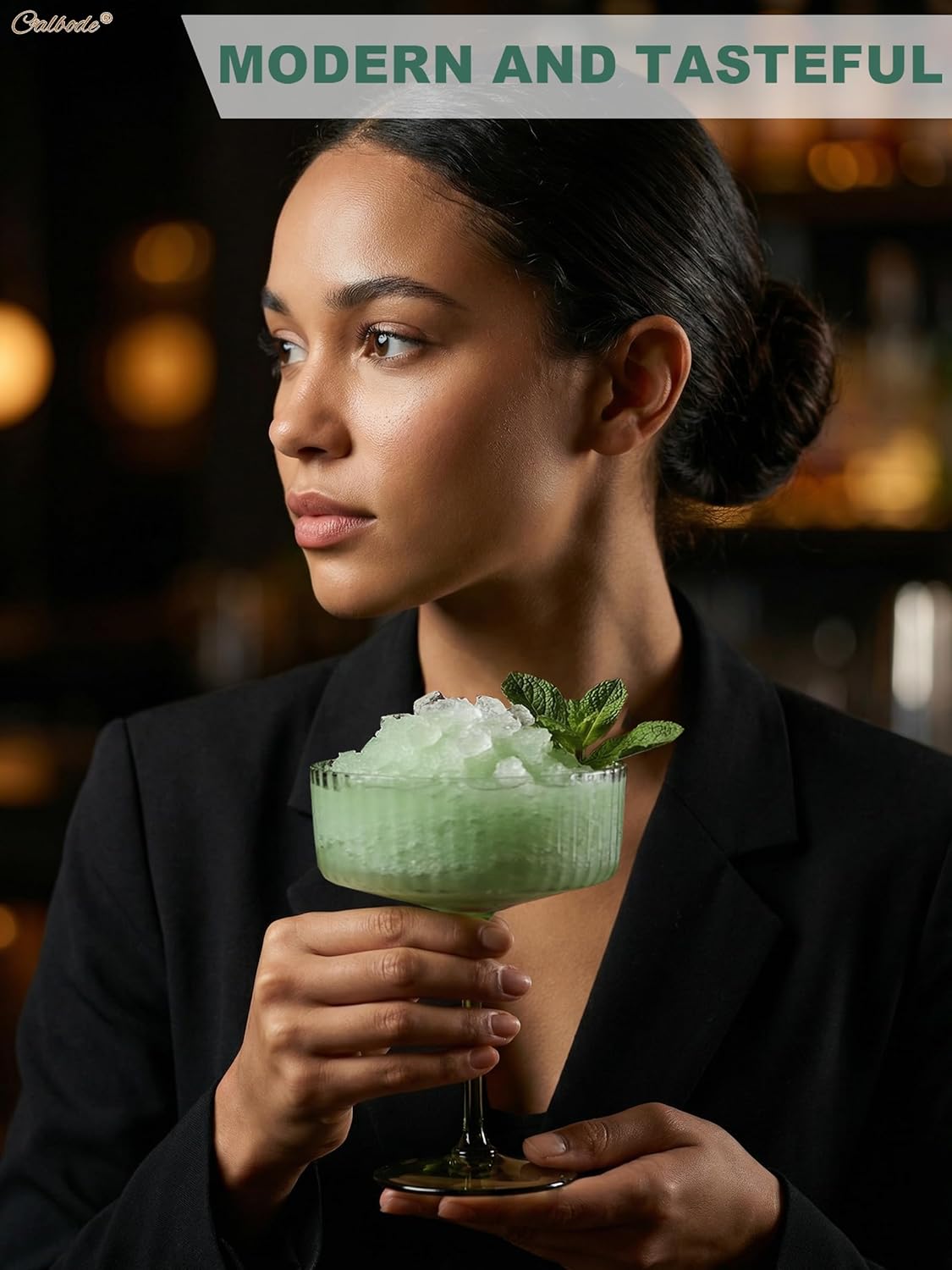 24Pcs Plastic Martini Glasses with Detachable Stems, 10oz Plasitc Champagne Coupe Glasses Green Disposable Cocktail Glassware Set Toasting Glasses for Birthday Party Engagement Wedding - Image 6