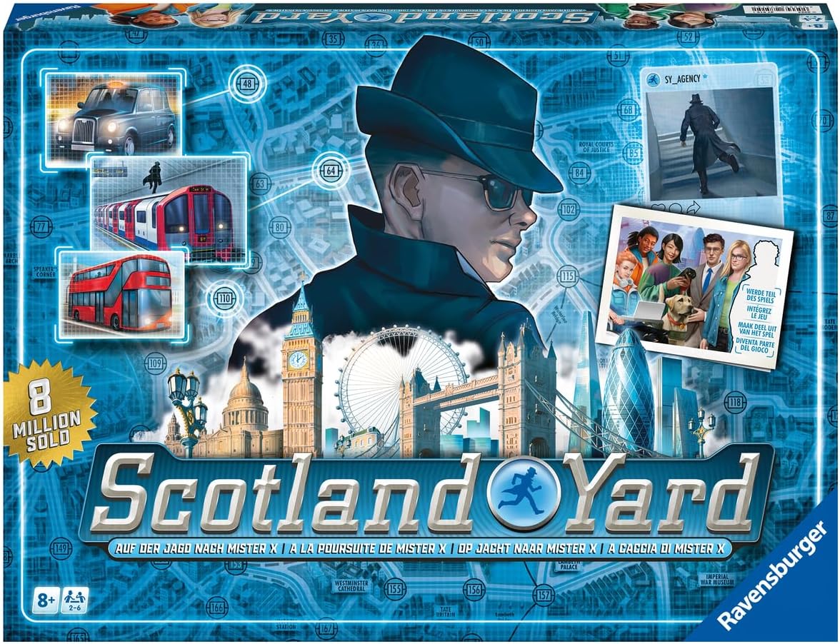 Ravensburger Gesellschaftsspiel 27515 - Scotland Yard - Familienspiel, Brettspiel für Kinder und Erwachsene, Spiel des Jahres, für 2-6 Spieler, ab 8 Jahre: Auf der Jagd nach Mister X