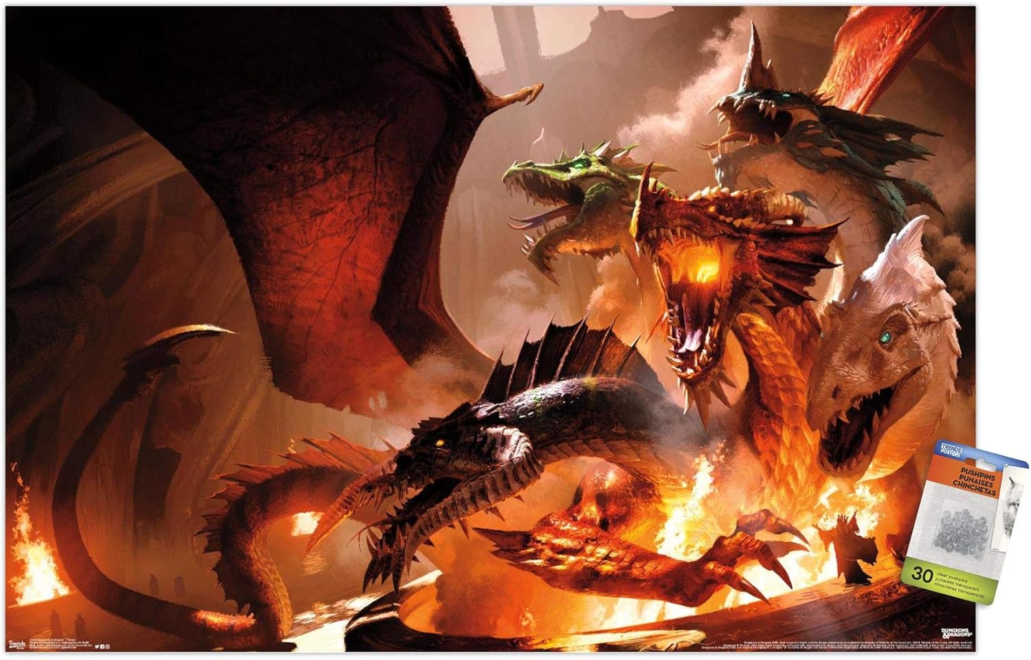 Dungeons and Dragons - TIAMAT Wall Poster with Push Pins