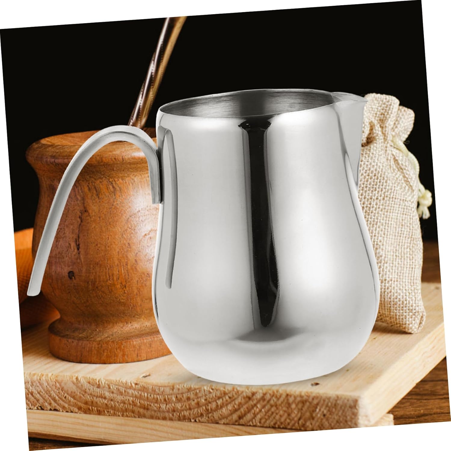 Alipis 2pcs Stainless Steel Frothing Pitcher Espresso Steaming Cup for Latte Art and Elegant Design for Home and