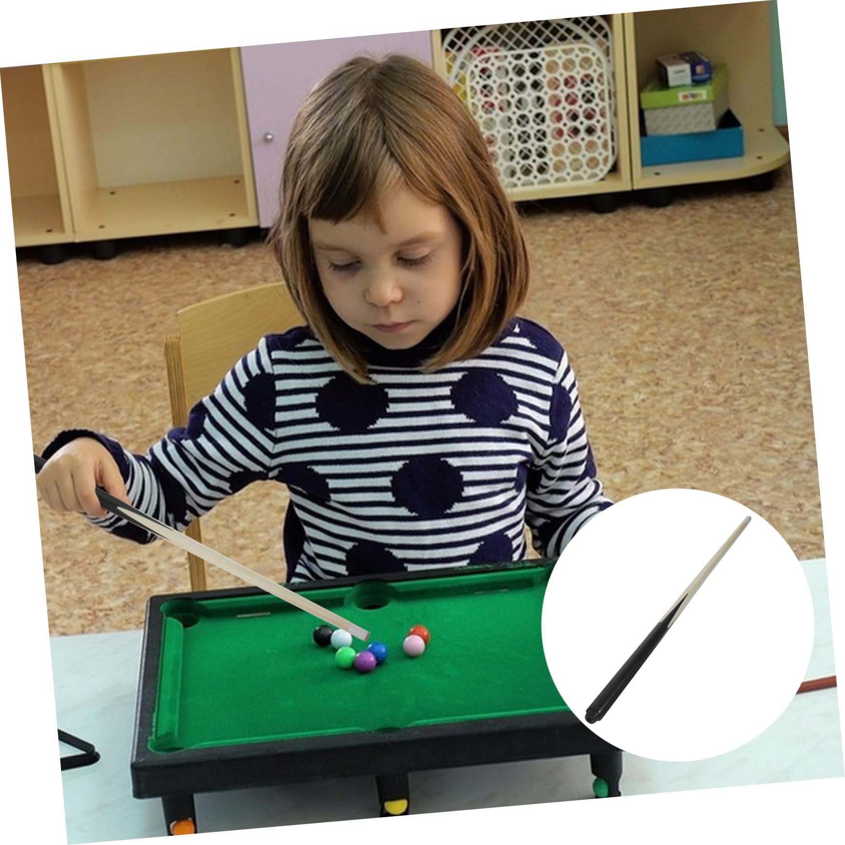 Mini Queue De Billard PRETYZOOM 48cm - 2 Pièces Enfants Débutants | Bois Dur Design Court