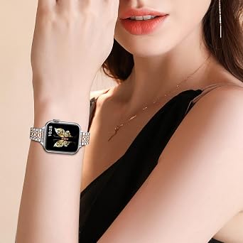 Apple Watch Uyumlu Jubilee İnce Çelik Kordon - 49/46/45/44/42/41/40/38mm Uyumlu - Apple Watch SE Series 3/2/1 & Watch Ultra 3/2/1 & Series 11-1