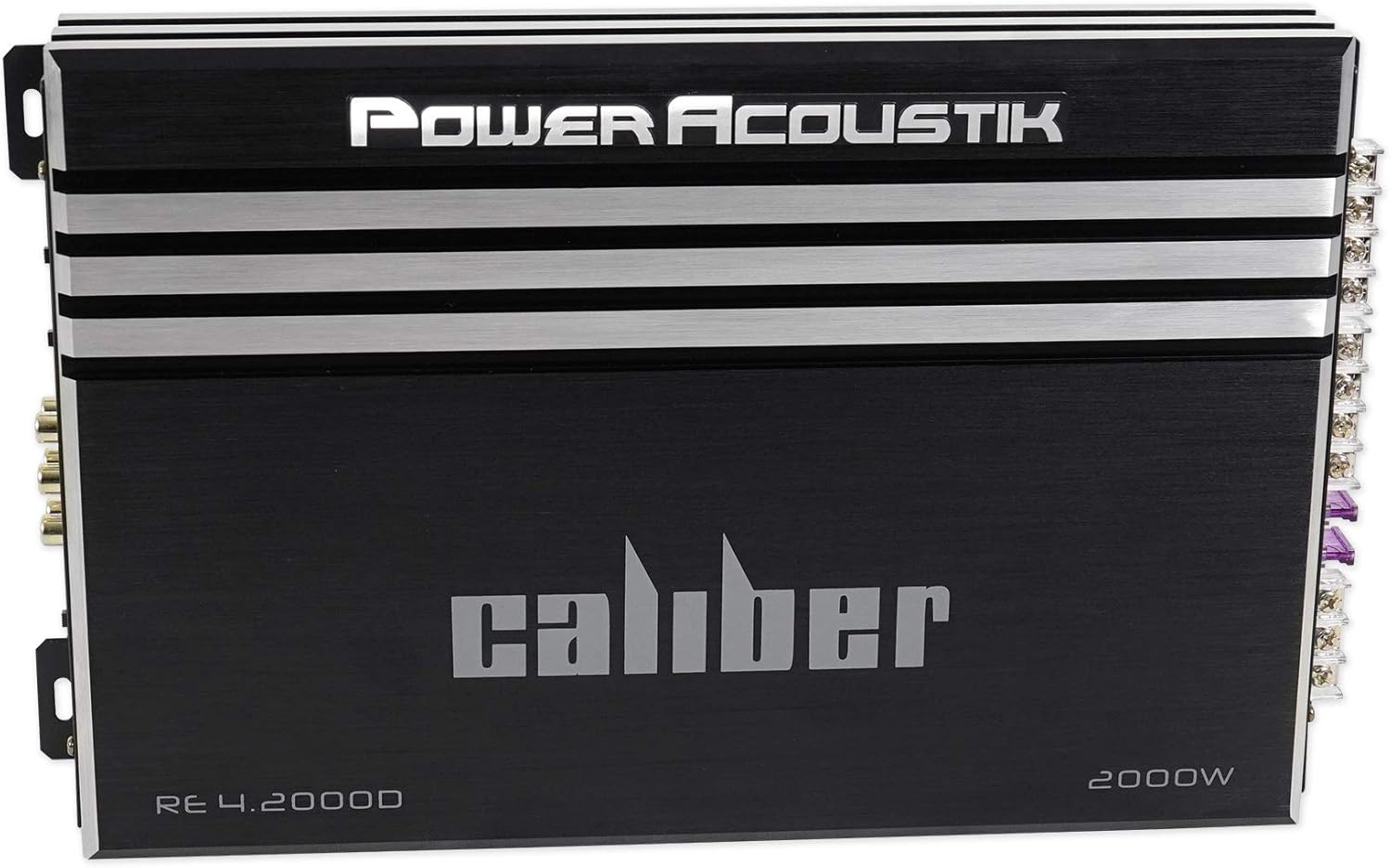 Power Acoustik RE4-2000D 2000 Watt 4-Channel Car Stereo Amplifier Bundle with Rockville RWK42 4 Gauge 4 Chan Car Amp Wiring Installation Wire Kit (2) RCA's