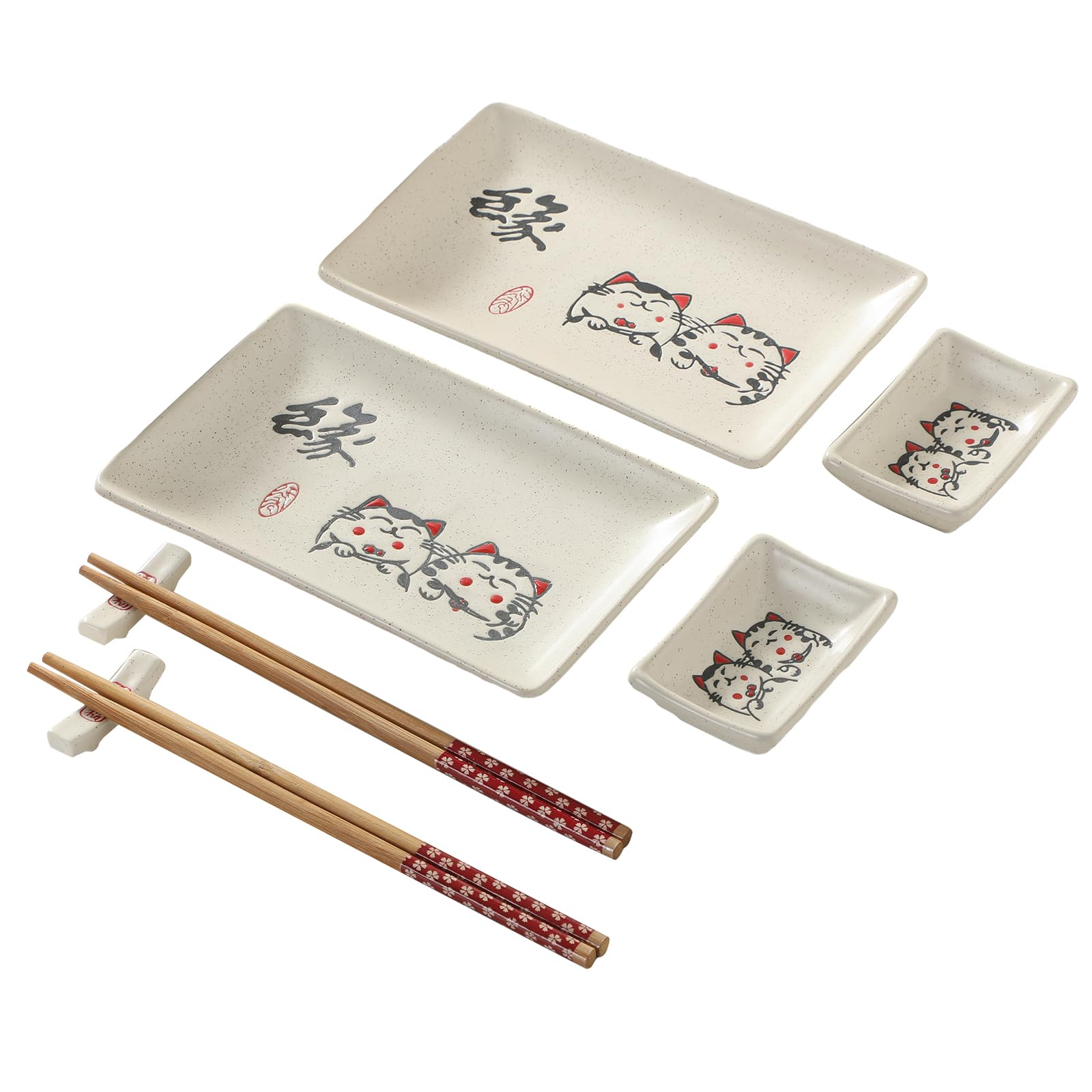 Amazon.com | MOCERAKAI 8 pcs Japanese Sushi Plate Sets Serving