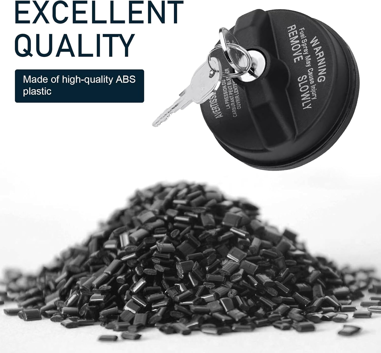 1 PC Car Locking Gas Cap, ABS Plastic Car Fuel Tank Cap Replacement, Lock Fuel Cap with 2 Keys, Compatible with Dodge, Jeep, Chrysler, Ram, OEM 05278655AB, 5278655ab (Black)