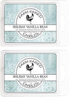 Farm Raised Candles - American Farmed Soy Wax Melts – Vanilla Bean Scent – 2 Pack for Wax Warmers (6 oz Total, 12 Cubes) – Made in USA