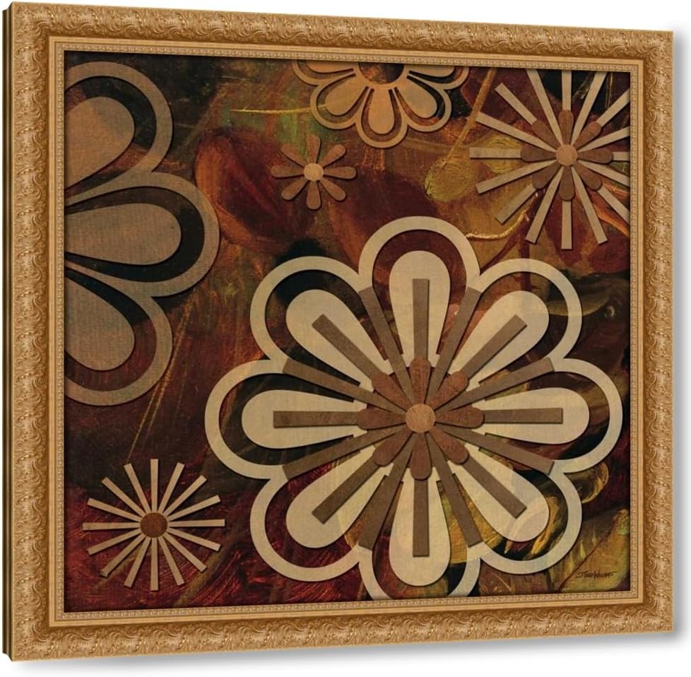 Williams, Todd 15x15 Black Modern Framed and Double Matted Museum Art Print Titled Floral Abstract II